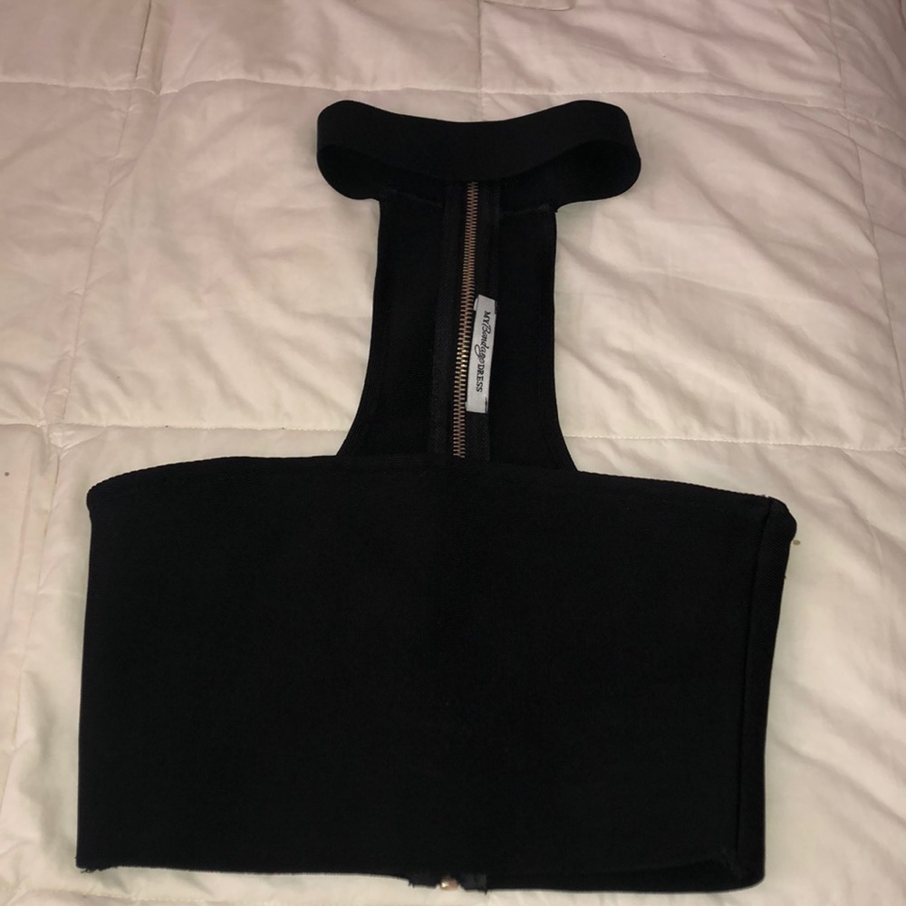 Black crop top with attached choker